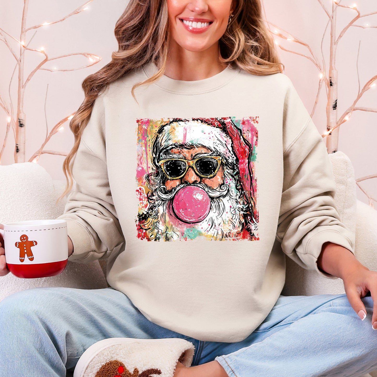 Vintage Santa Sketched Christmas Sweatshirt