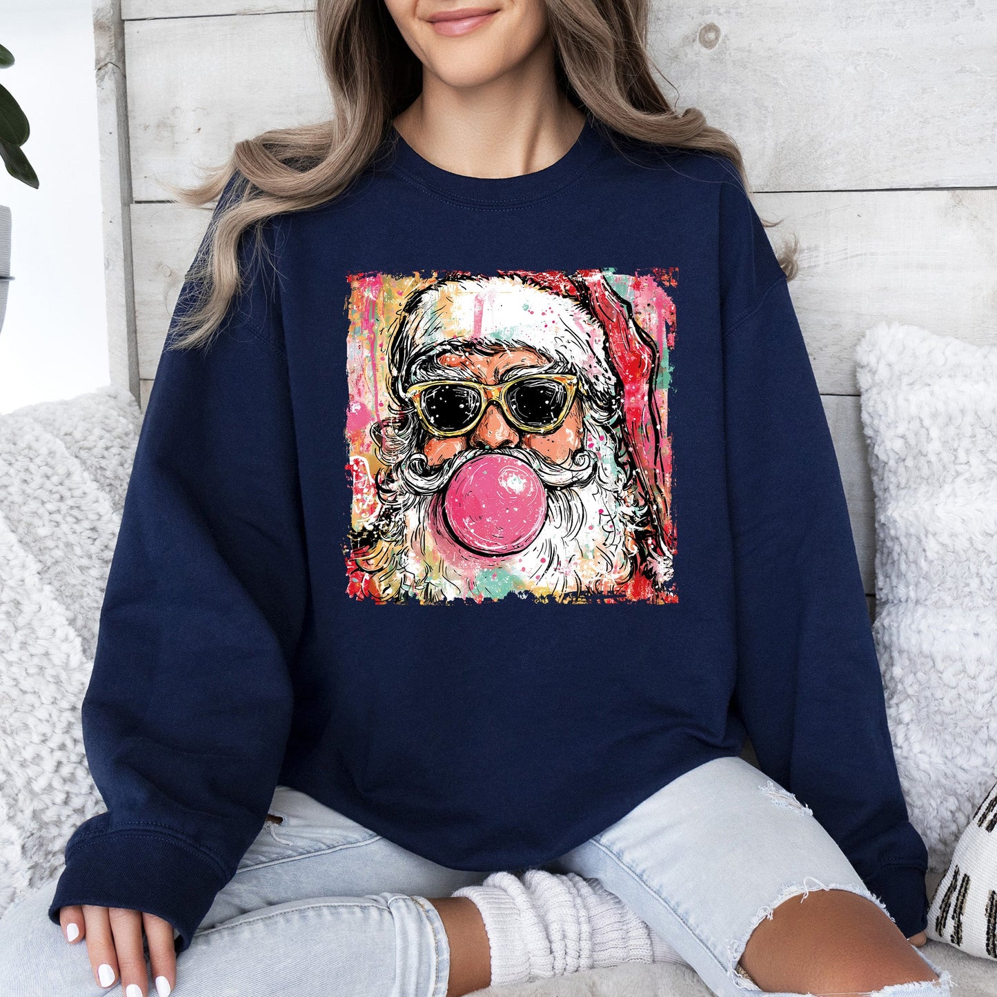 Vintage Santa Sketched Christmas Sweatshirt