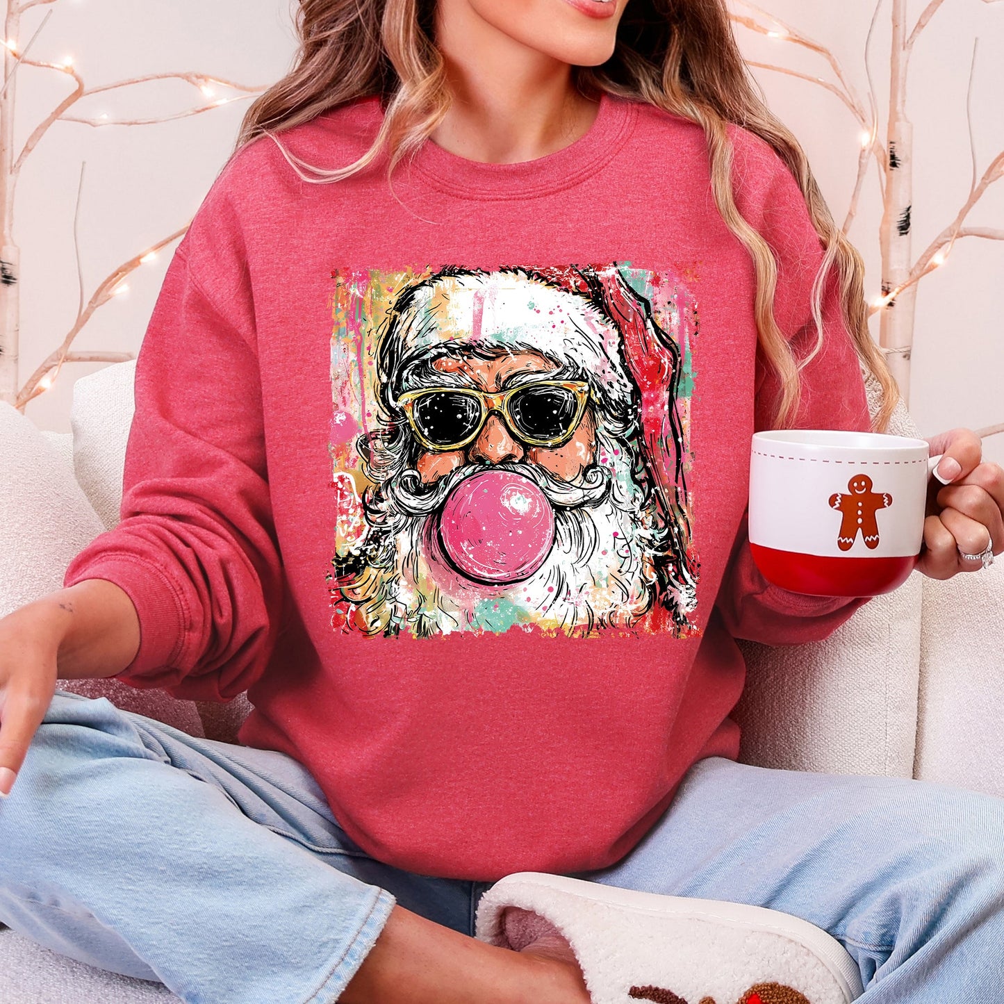 Vintage Santa Sketched Christmas Sweatshirt