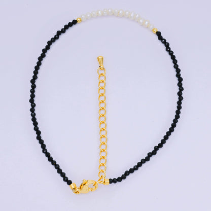 24K Gold Filled Natural Gemstone Bead Anklet with Extender