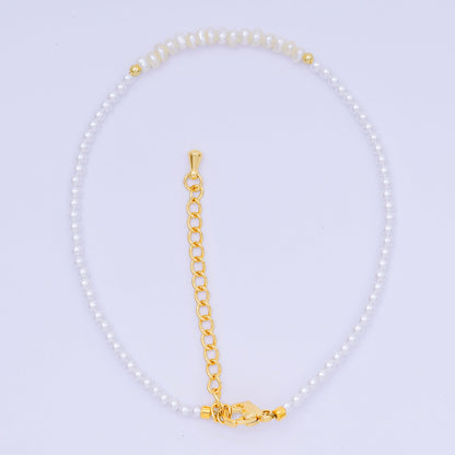 24K Gold Filled Natural Gemstone Bead Anklet with Extender