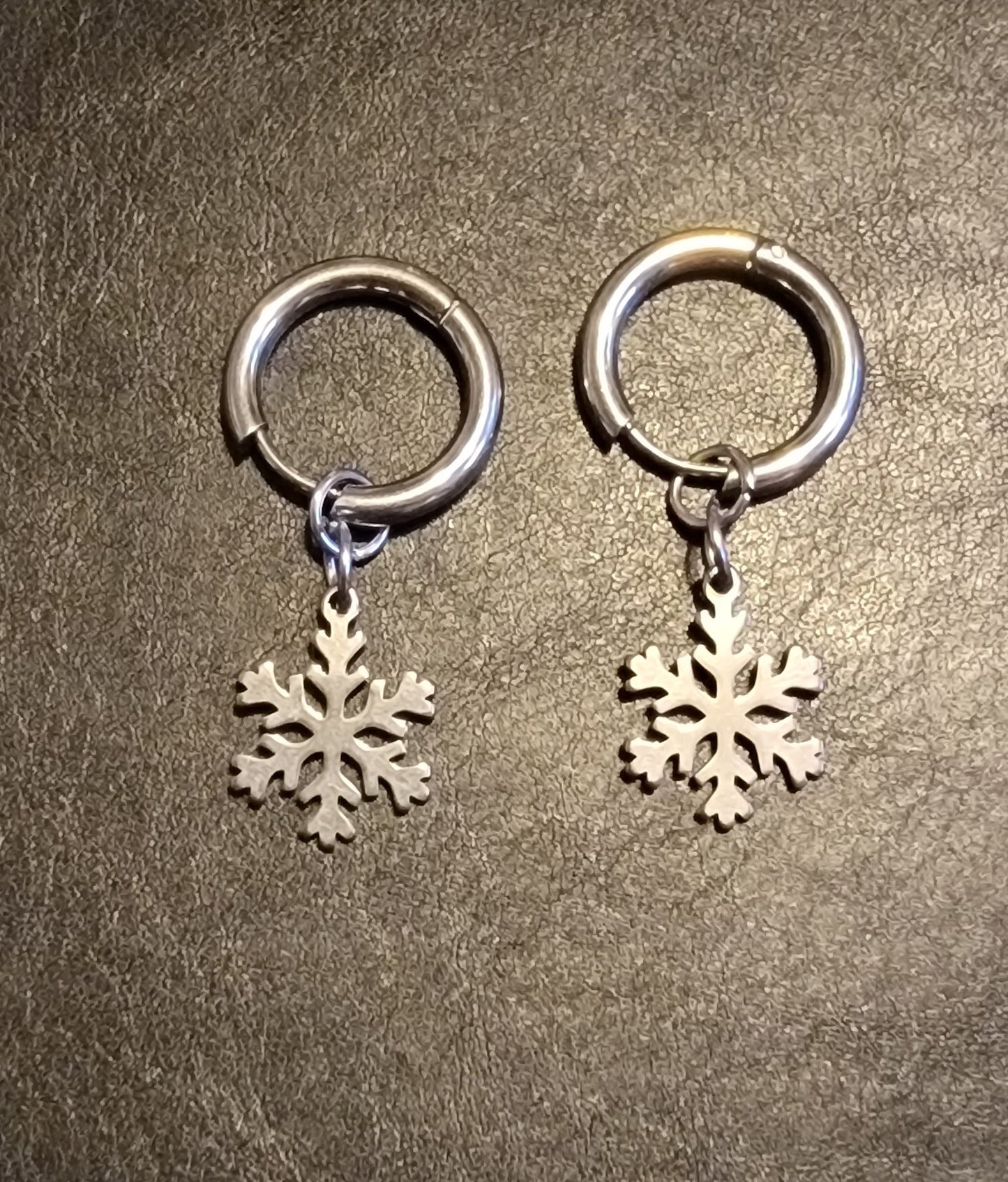 Snowflake Dangle Hoop Earrings