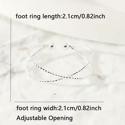 Minimalist Adjustable Criss Cross Toe Ring