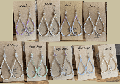 Pastel Sea Beads Teardrop Dangle Earrings Fashion Hut Jewelry