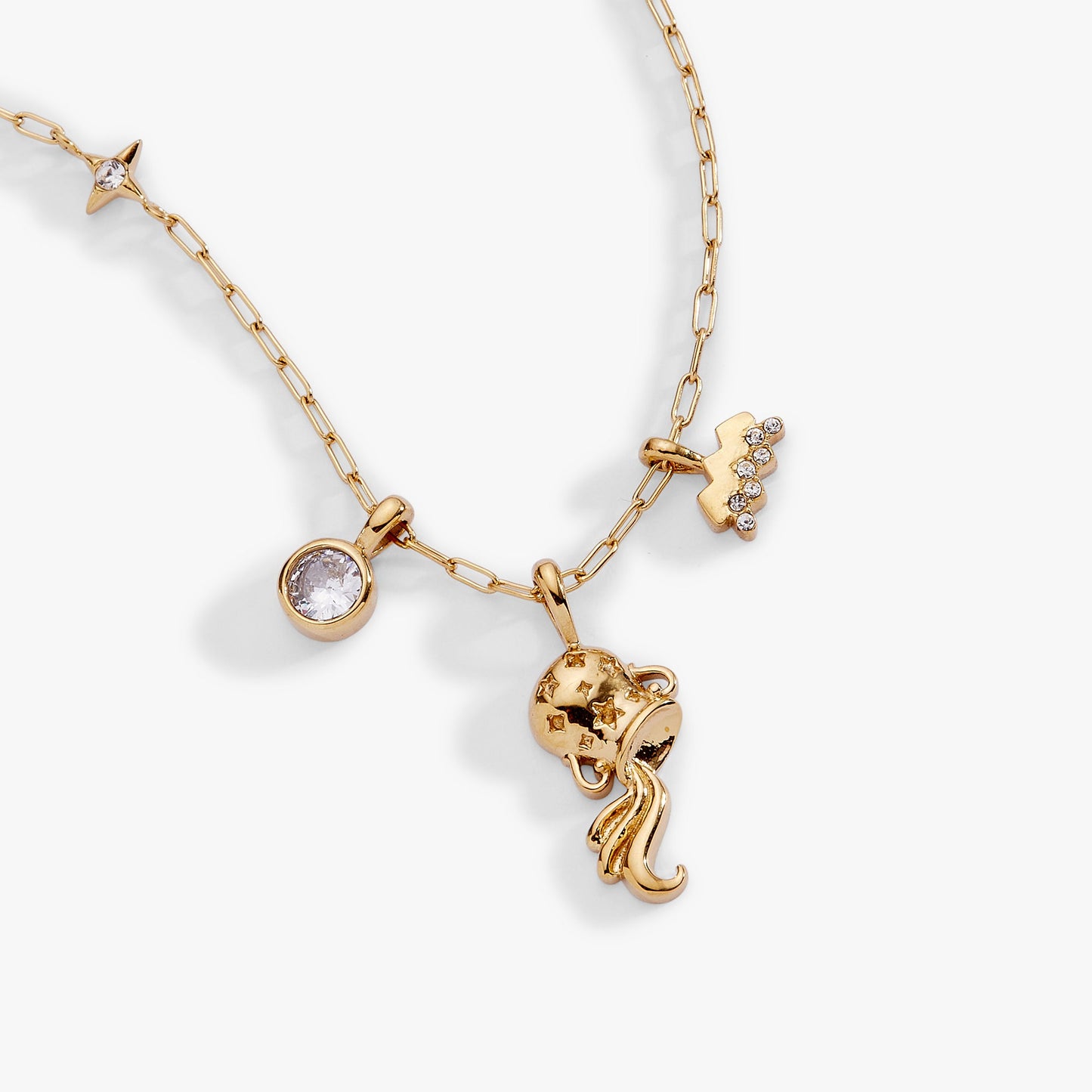 Aquarius Zodiac Charm Cluster Necklace - ALEX AND ANI