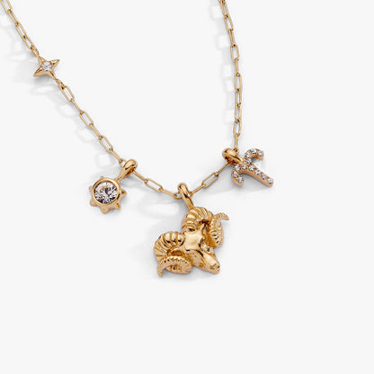 Aries Zodiac Charm Cluster Necklace - ALEX AND ANI
