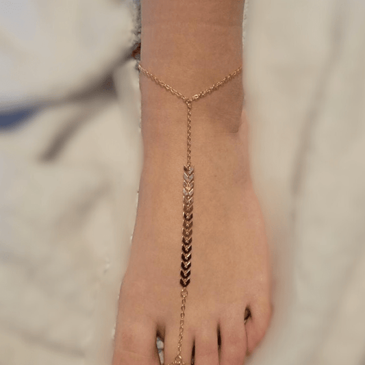 Bohemian Gold Anklet Toe Ring Barefoot Sandal Anklet