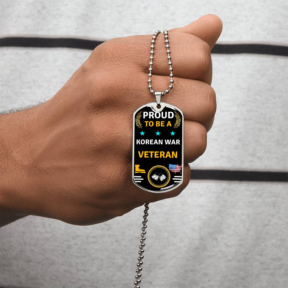 Korean War Veteran Dog Tag - Army Tag Necklace, Dog Tag Necklace