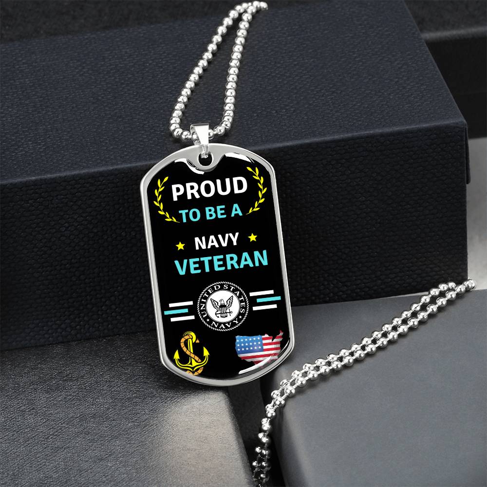 Navy Veteran Dog Tag - Army Tag Necklace, Dog Tag Necklace