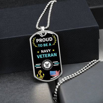 Navy Veteran Dog Tag - Army Tag Necklace, Dog Tag Necklace