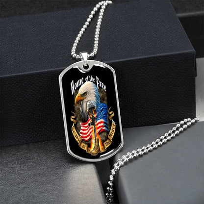 Home Of The Free - Army Tag Necklace, Dog Tag Necklace