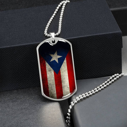 Puerto Rican Dog Tag - Army Tag Necklace, Dog Tag Necklace