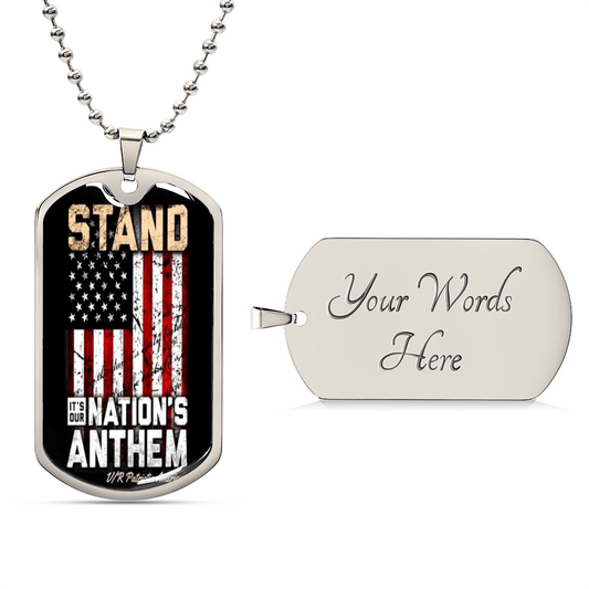 Our National Anthem - Army Tag Necklace, Dog Tag Necklace