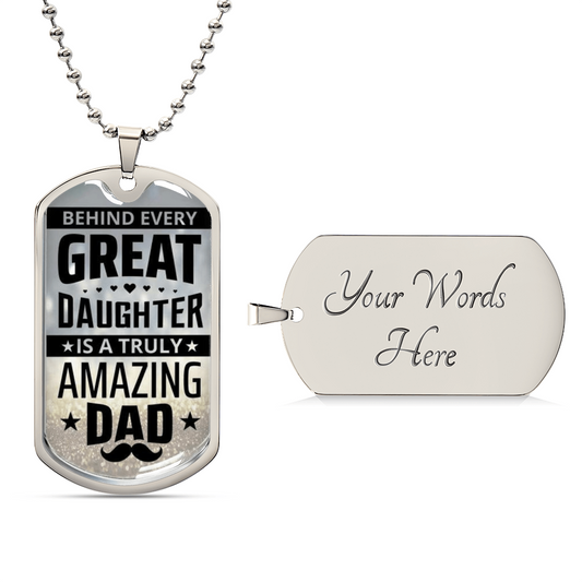 Engraved Dog Tags Necklace For Dad, Gift For Father's Day, Engraved Necklace, Custom Necklace For Husbandboyfriend - Army Tag Necklace, Dog Tag Necklace