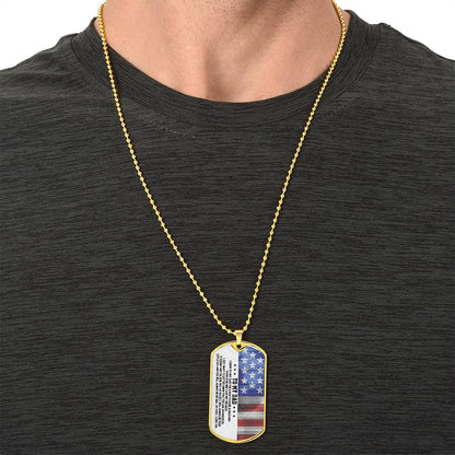 To My Dad - Its Not Easy For A Man To Raise A Child, Father's Day Gift - Army Tag Necklace, Dog Tag Necklace