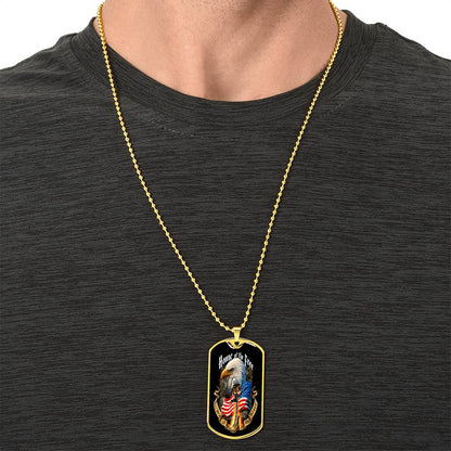 Home Of The Free - Army Tag Necklace, Dog Tag Necklace