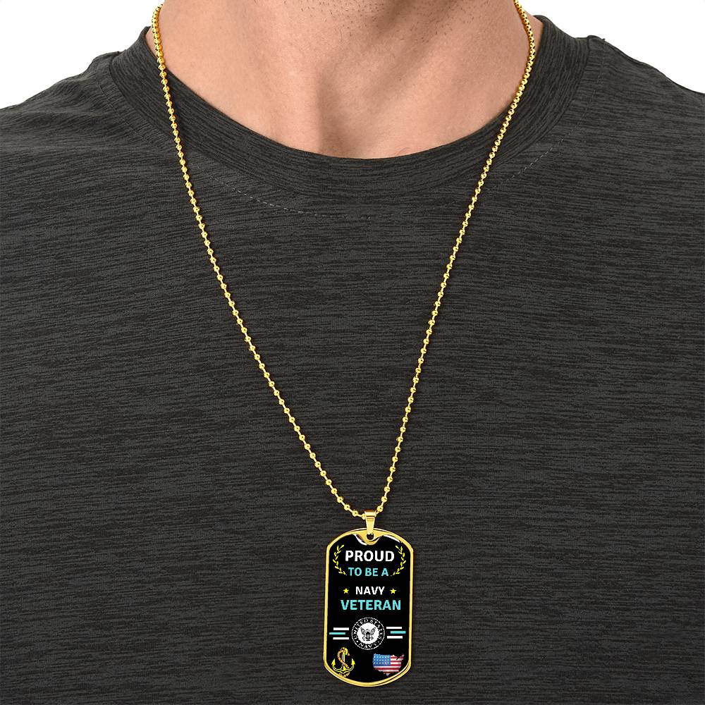 Navy Veteran Dog Tag - Army Tag Necklace, Dog Tag Necklace