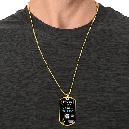 Navy Veteran Dog Tag - Army Tag Necklace, Dog Tag Necklace
