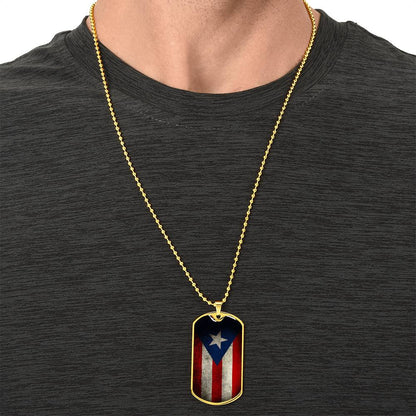 Puerto Rican Dog Tag - Army Tag Necklace, Dog Tag Necklace