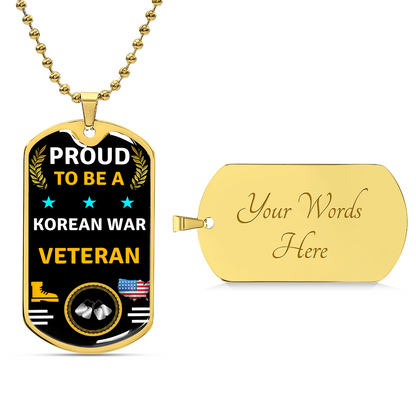 Korean War Veteran Dog Tag - Army Tag Necklace, Dog Tag Necklace