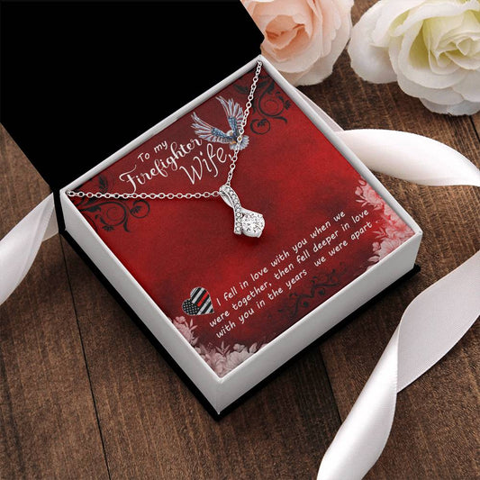 Beautiful Sparkly Pendant Firefighter Wife Alluring Beauty Necklace