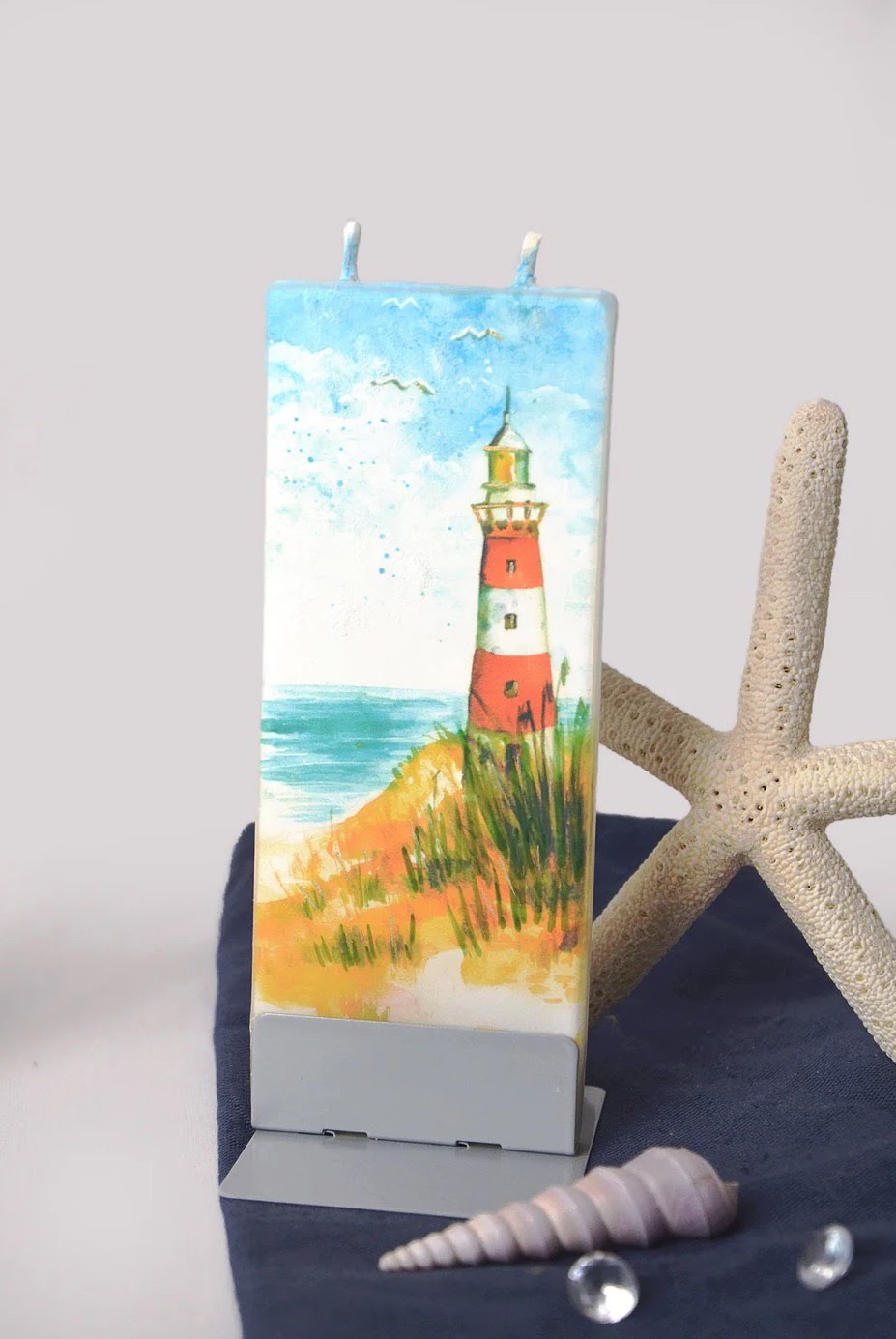 Flatyz Candle Red & White Lighthouse Candle