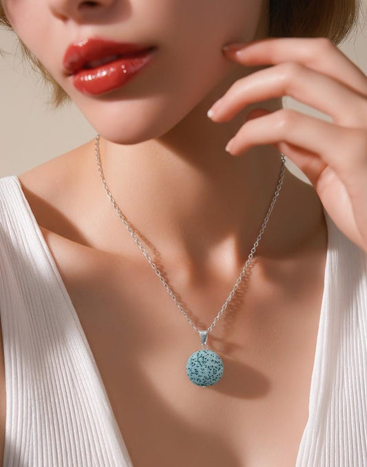 Light Blue Lava Stone Essential Oil Necklace