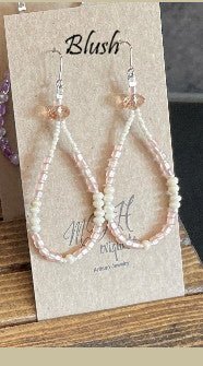 Pastel Sea Beads Teardrop Dangle Earrings