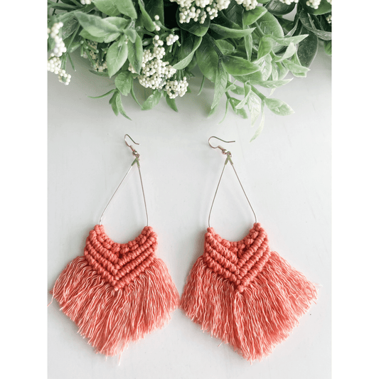 Boho Macrame Earrings "Coral" | Fashion Hut Jewelry