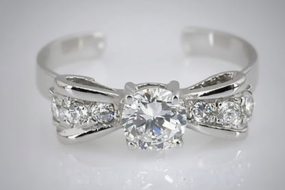 925 Sterling Silver Bow Tie Toe Ring - TRV001