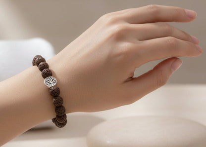 Brown Lava Stone Tree of Life Essential Oil Bracelet