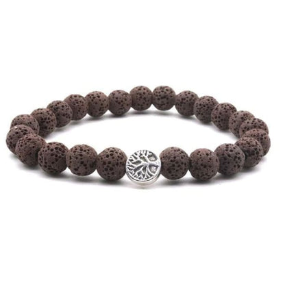 Brown Lava Stone Tree of Life Essential Oil Bracelet