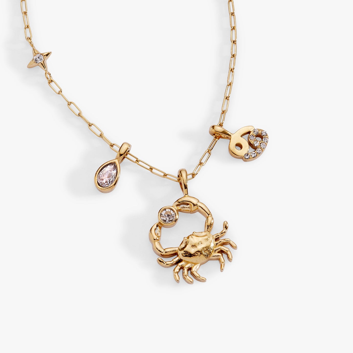 Cancer Zodiac Charm Cluster Necklace - ALEX AND ANI