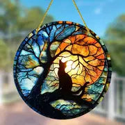 Black Cat Acrylic Suncatcher - Whimsical Window Decor