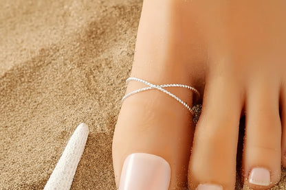 Minimalist Adjustable Criss Cross Toe Ring