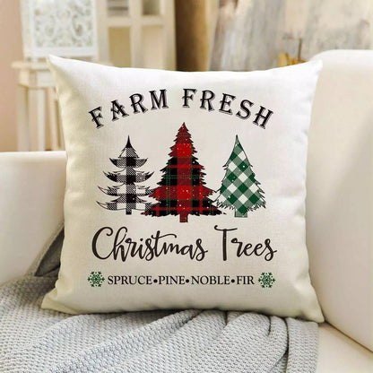Christmas Throw Pillow Cover- Tree Farm Fashion Hut Jewelry