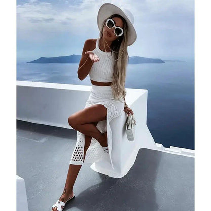 Coastal Chic Beach Knit Skirt Set - Effortless Style, Comfort & Versatility