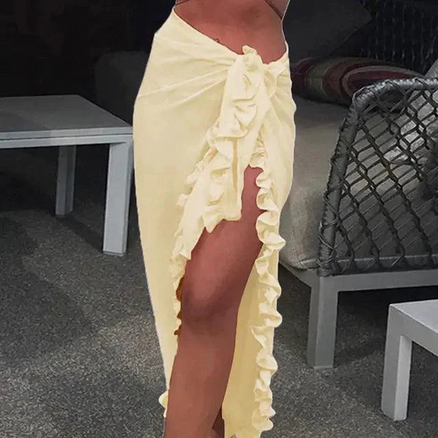 GlamourWave Chiffon Beach Wrap - Effortless Elegance for Sunny Days