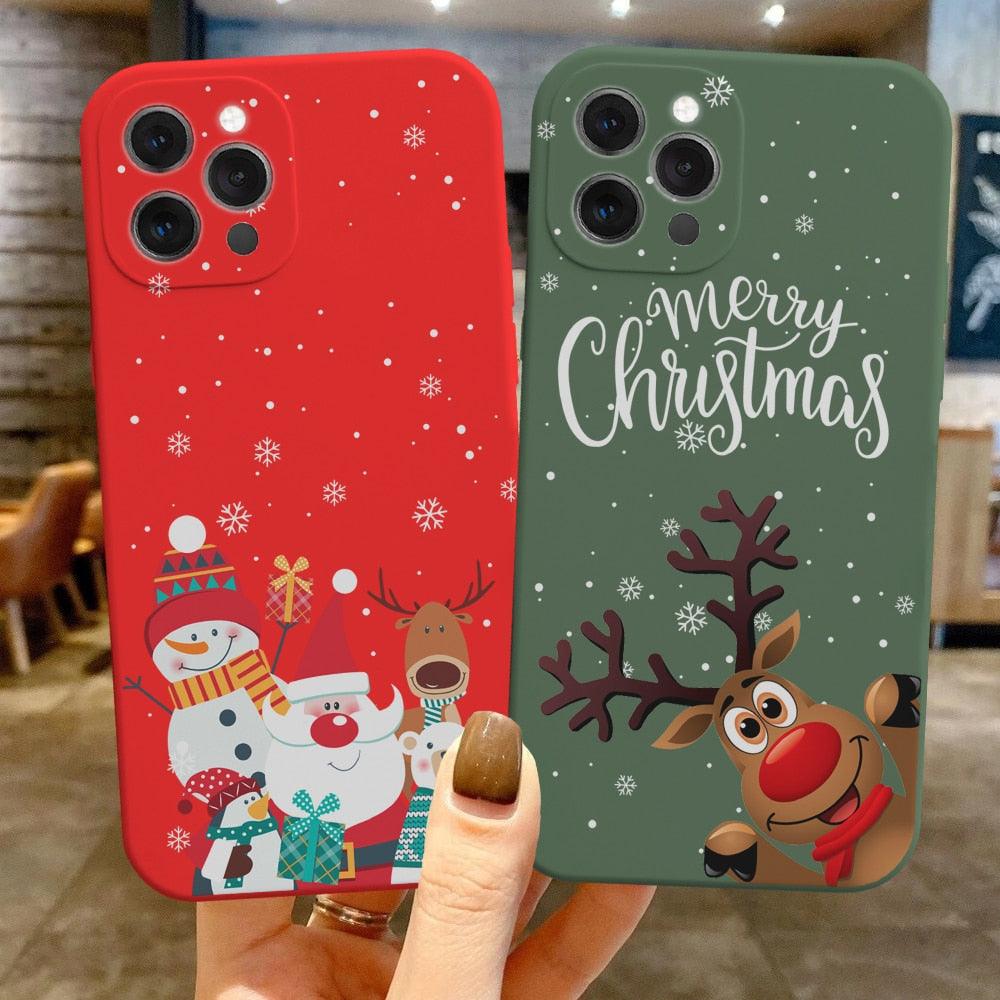 Christmas Pattern Silicone Phone Case for iPhone 13 & 14 Series