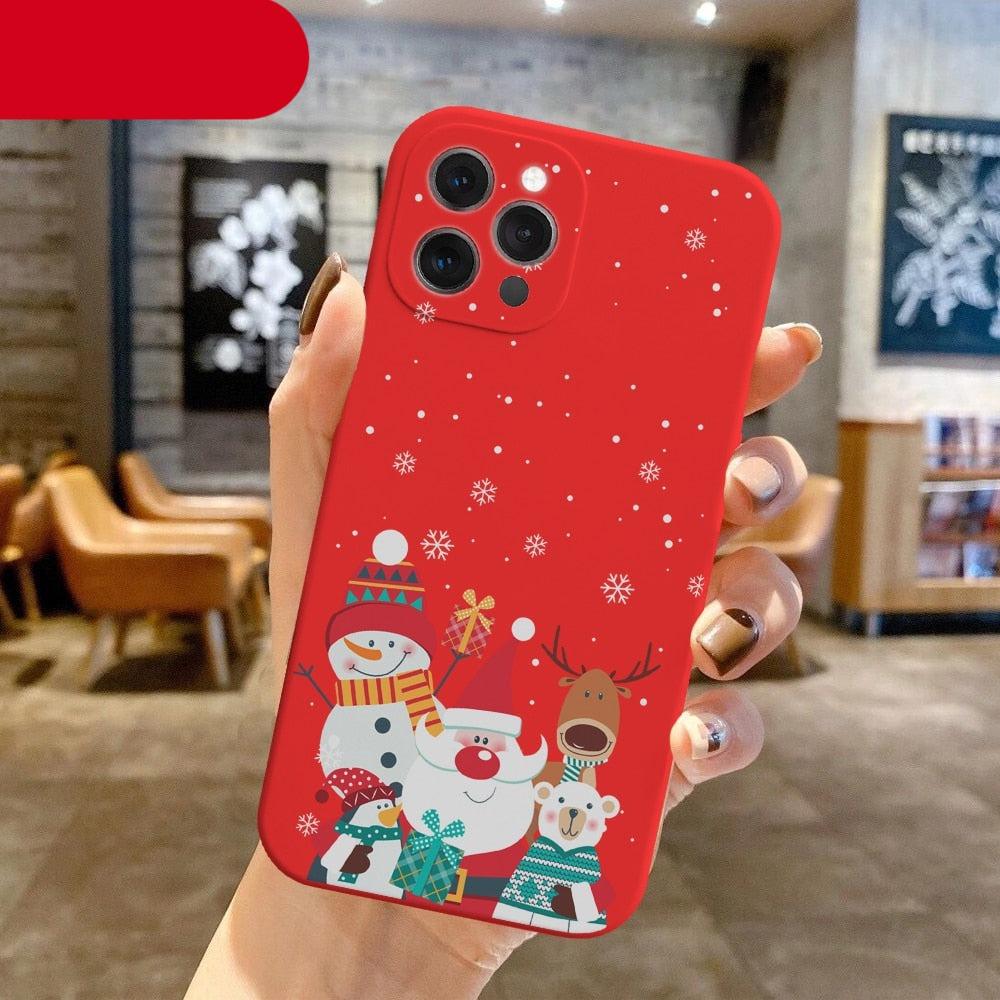 Christmas Pattern Silicone Phone Case for iPhone 13 & 14 Series