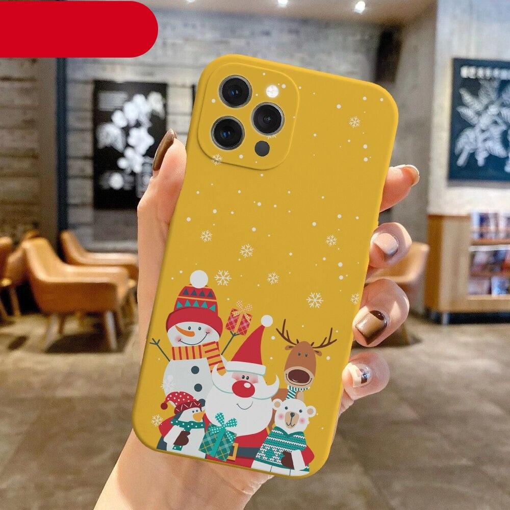 Christmas Pattern Silicone Phone Case for iPhone 13 & 14 Series