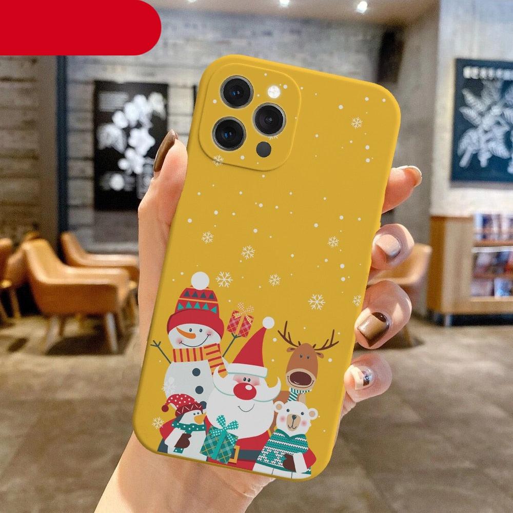 Christmas Pattern Silicone Phone Case for iPhone 13 & 14 Series