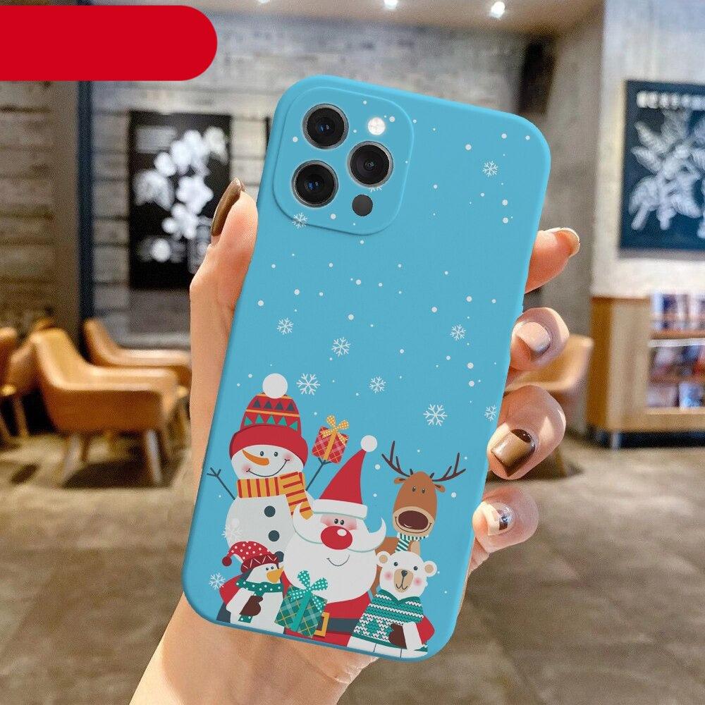 Christmas Pattern Silicone Phone Case for iPhone 13 & 14 Series
