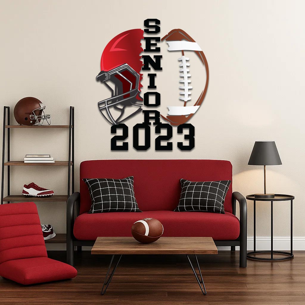 Colorful Senior Football Sign