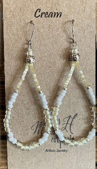 Pastel Sea Beads Teardrop Dangle Earrings