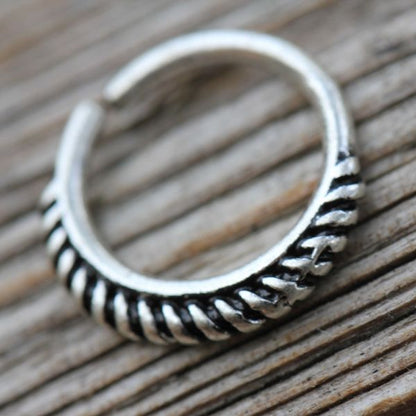 316L Stainless Steel Braiding Design Seamless Ring / Septum Jewelry