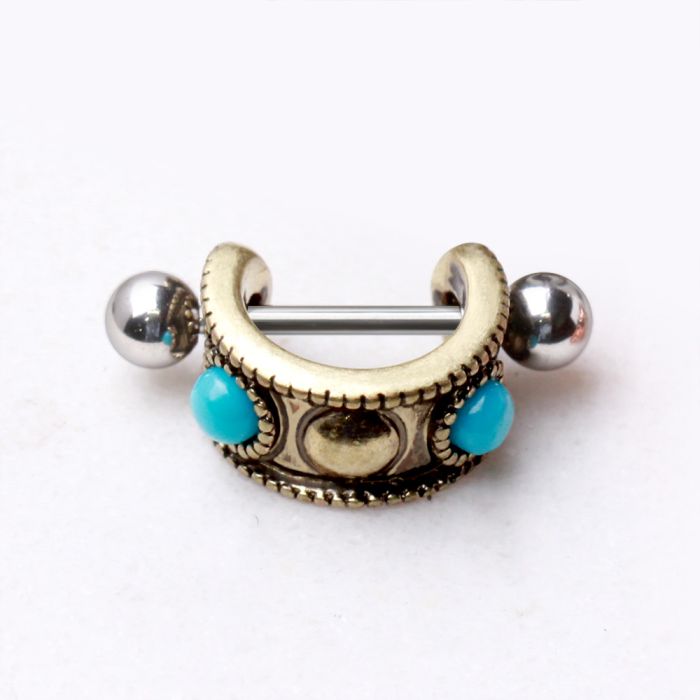 Antique Gold Plated Turquoise Cartilage Cuff Earring