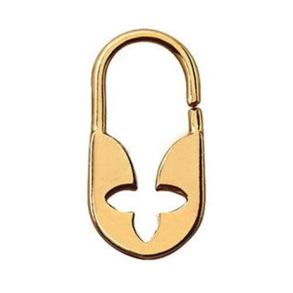 Gold Flower Padlock Cartilage Earring / Septum Ring | Fashion Hut Jewelry