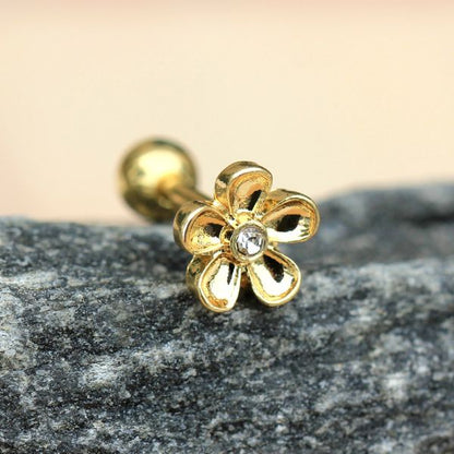 Gold Plated Daisy Flower Cartilage Earring