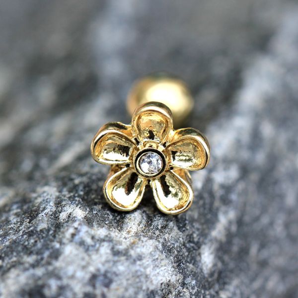 Gold Plated Daisy Flower Cartilage Earring